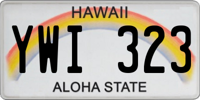 HI license plate YWI323