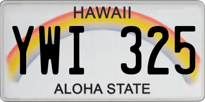 HI license plate YWI325