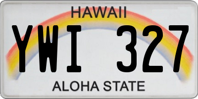 HI license plate YWI327