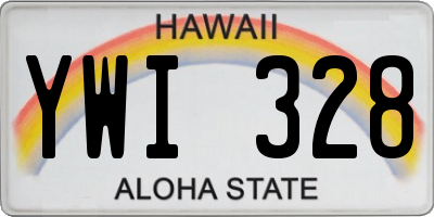 HI license plate YWI328