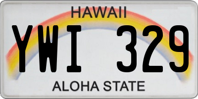 HI license plate YWI329