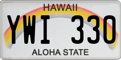 HI license plate YWI330