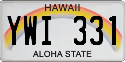 HI license plate YWI331