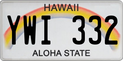 HI license plate YWI332