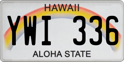 HI license plate YWI336