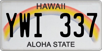 HI license plate YWI337