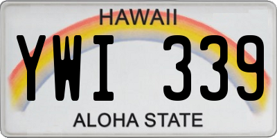 HI license plate YWI339