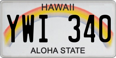 HI license plate YWI340