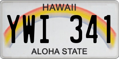 HI license plate YWI341