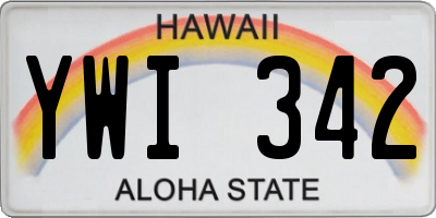 HI license plate YWI342