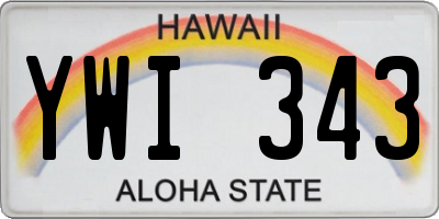 HI license plate YWI343