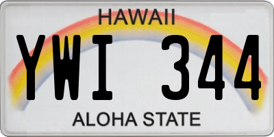 HI license plate YWI344