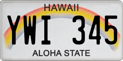 HI license plate YWI345