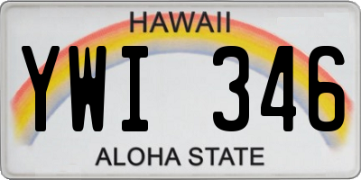 HI license plate YWI346