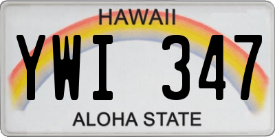 HI license plate YWI347