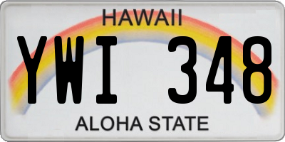 HI license plate YWI348