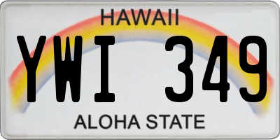 HI license plate YWI349