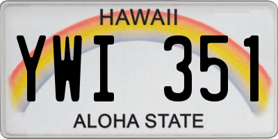 HI license plate YWI351