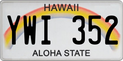 HI license plate YWI352