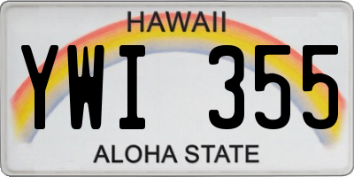 HI license plate YWI355