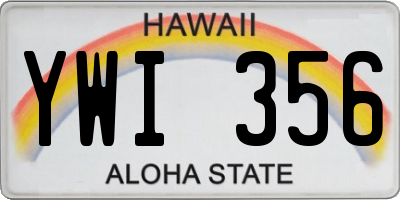 HI license plate YWI356