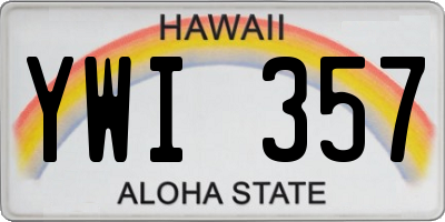HI license plate YWI357