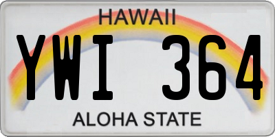 HI license plate YWI364