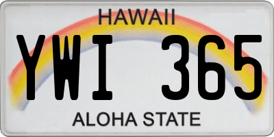 HI license plate YWI365