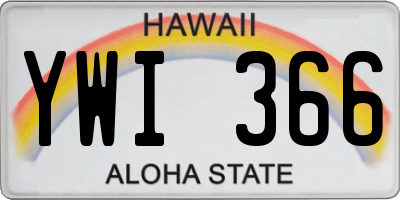 HI license plate YWI366