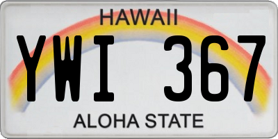 HI license plate YWI367