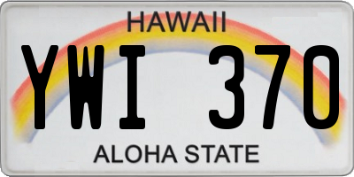 HI license plate YWI370