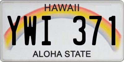 HI license plate YWI371