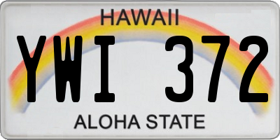 HI license plate YWI372