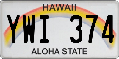 HI license plate YWI374