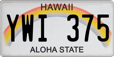 HI license plate YWI375