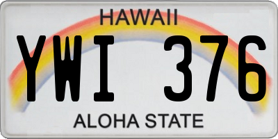 HI license plate YWI376