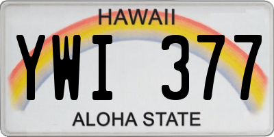 HI license plate YWI377