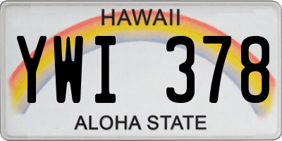 HI license plate YWI378