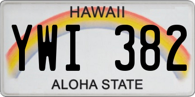 HI license plate YWI382