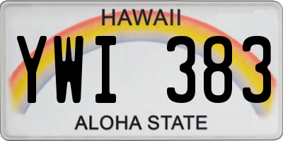 HI license plate YWI383