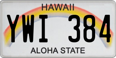 HI license plate YWI384