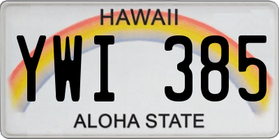 HI license plate YWI385