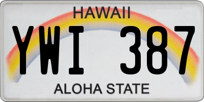 HI license plate YWI387