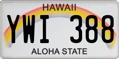HI license plate YWI388