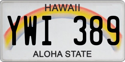 HI license plate YWI389