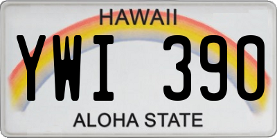 HI license plate YWI390