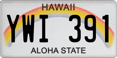 HI license plate YWI391
