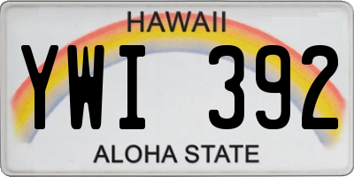 HI license plate YWI392