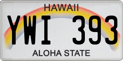 HI license plate YWI393