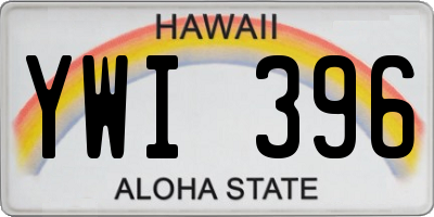 HI license plate YWI396